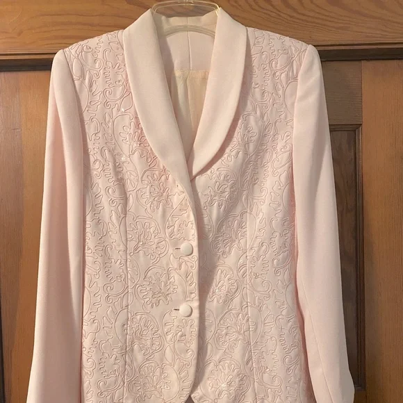 Women's Light Pink Beads Sequence Suit Jacket - Picture 1 of 5